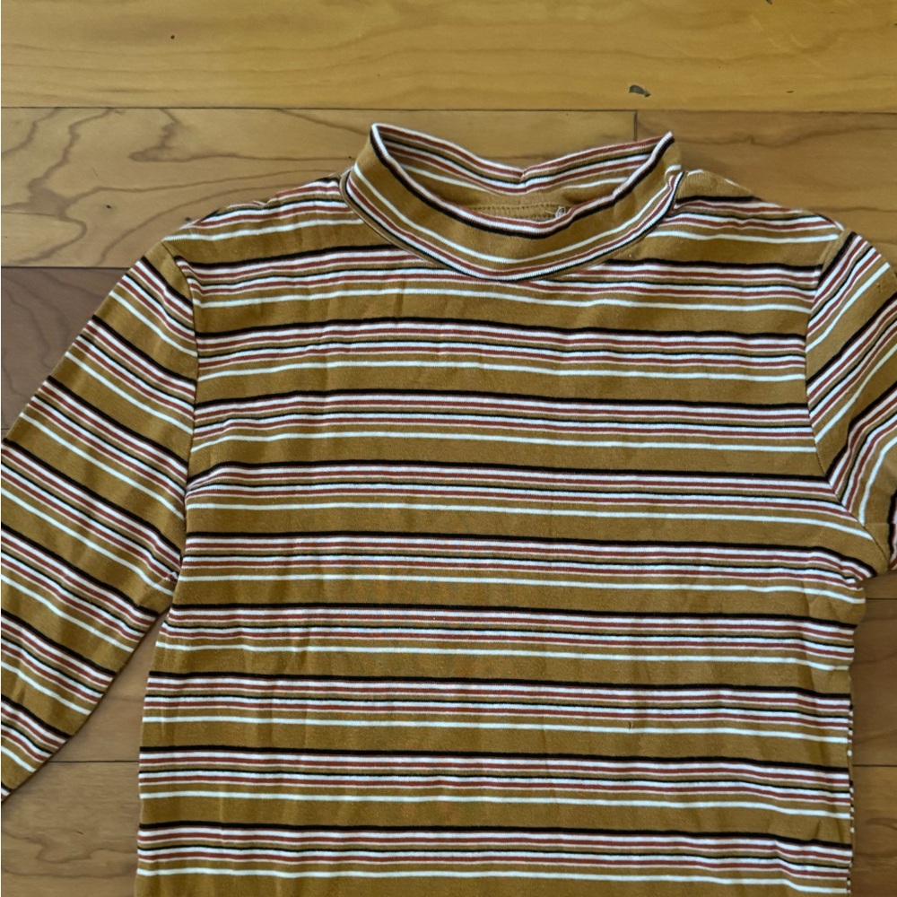 Retro Mustard Striped ZARA Turtleneck